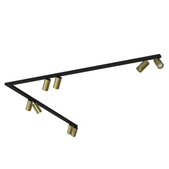 Накладной светильник спот Nowodvorski Серия Mono Corner 2x150 (Моно Корнер 2x150) Цвет Black/Brass (Черный/Латунь) арт. 7755