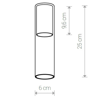 Плафон Nowodvorski Система Cameleon (Камелеон) Серия Cylinder M (Цилиндр M), Цвет Transparent/Black (Прозрачный/Черный) арт. 8541